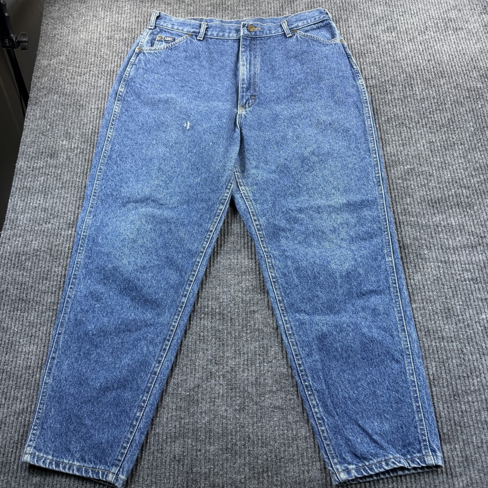Vintage Lee Jeans Womens 18 Pet‎ Blue Stone Wash High Rise Tapered Relaxed 32x26
